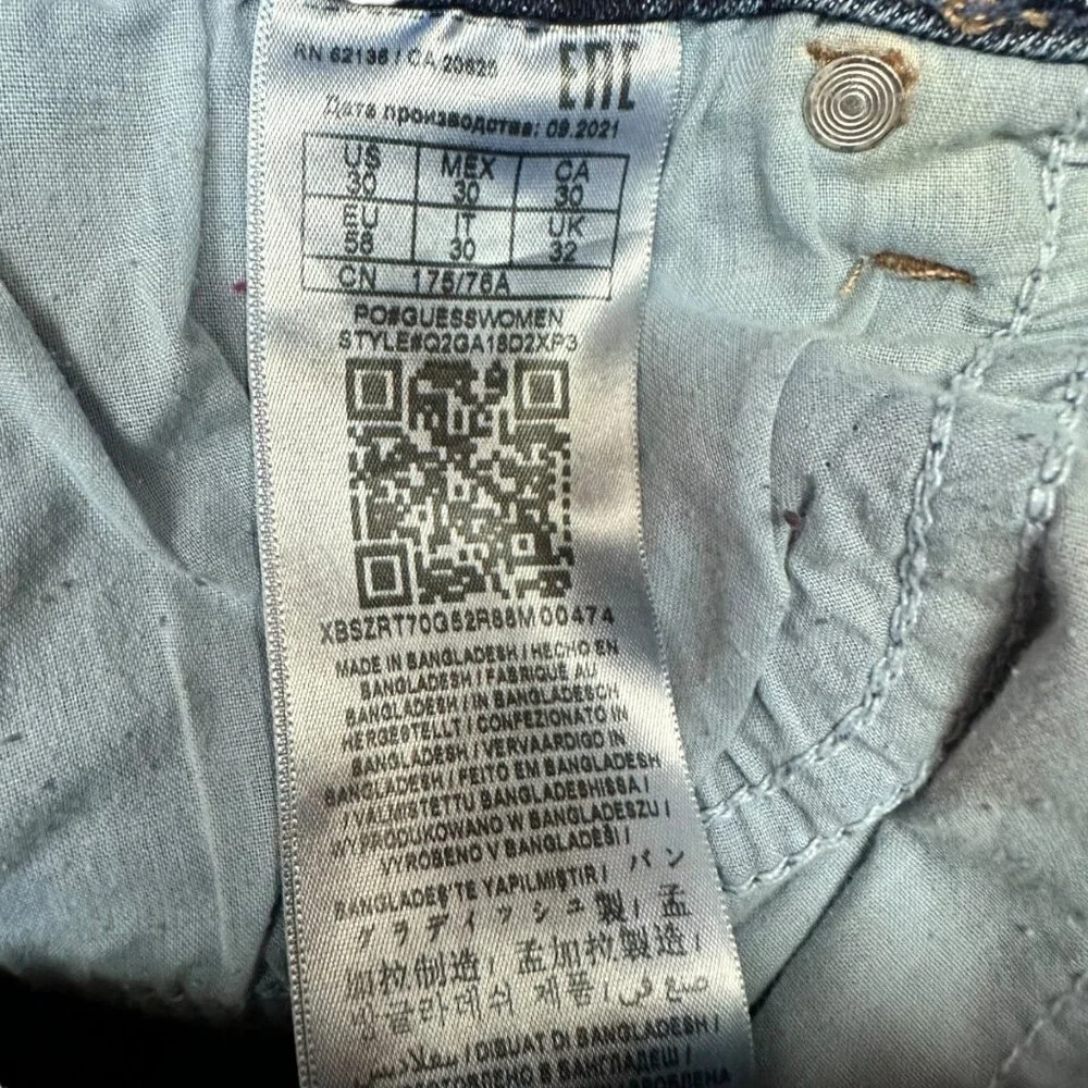 Guess Vintage Denim Cut Off Shorts Frayed Button‎ Front Y2K 90's 80's Size 30